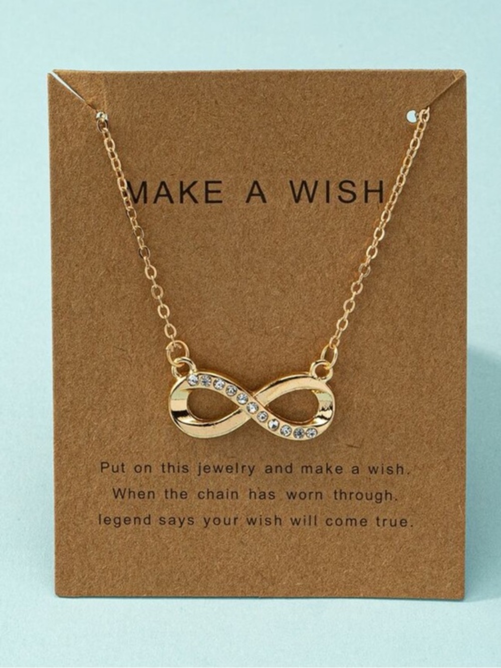 Gold infinity necklace